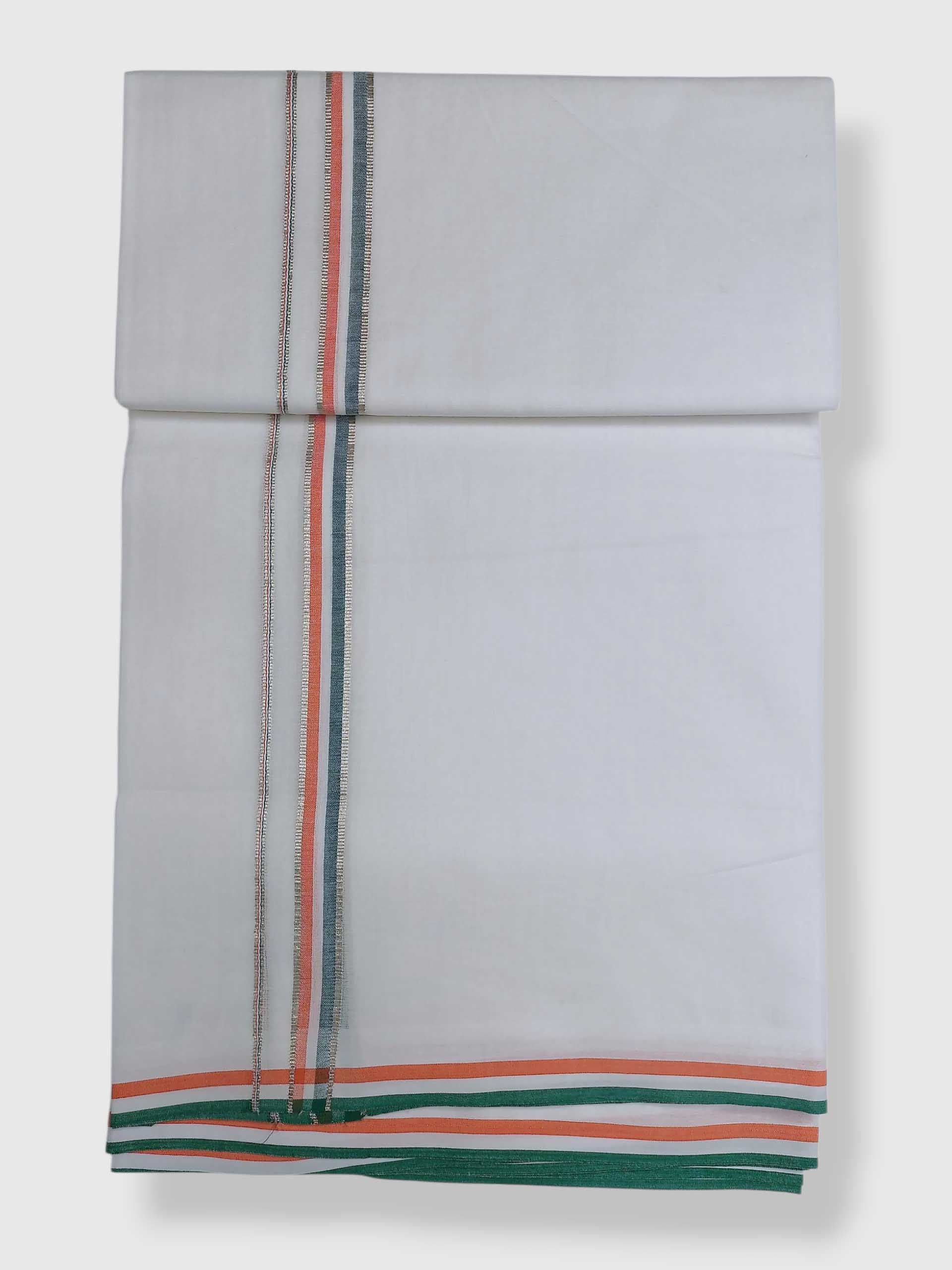 Pure White Cotton Men's Double Dhoti