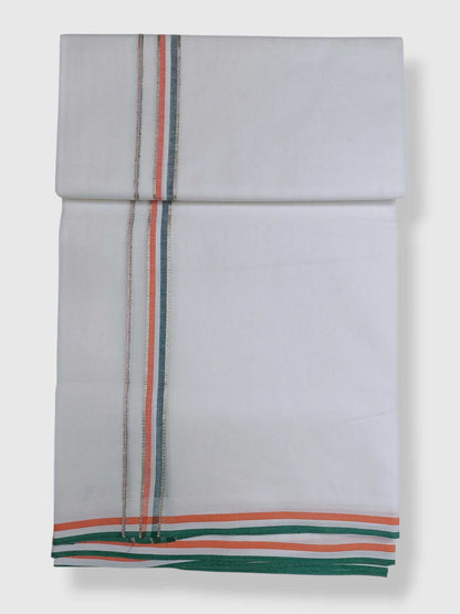 Pure White Cotton Men's Double Dhoti