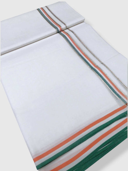 Pure White Cotton Men's Double Dhoti