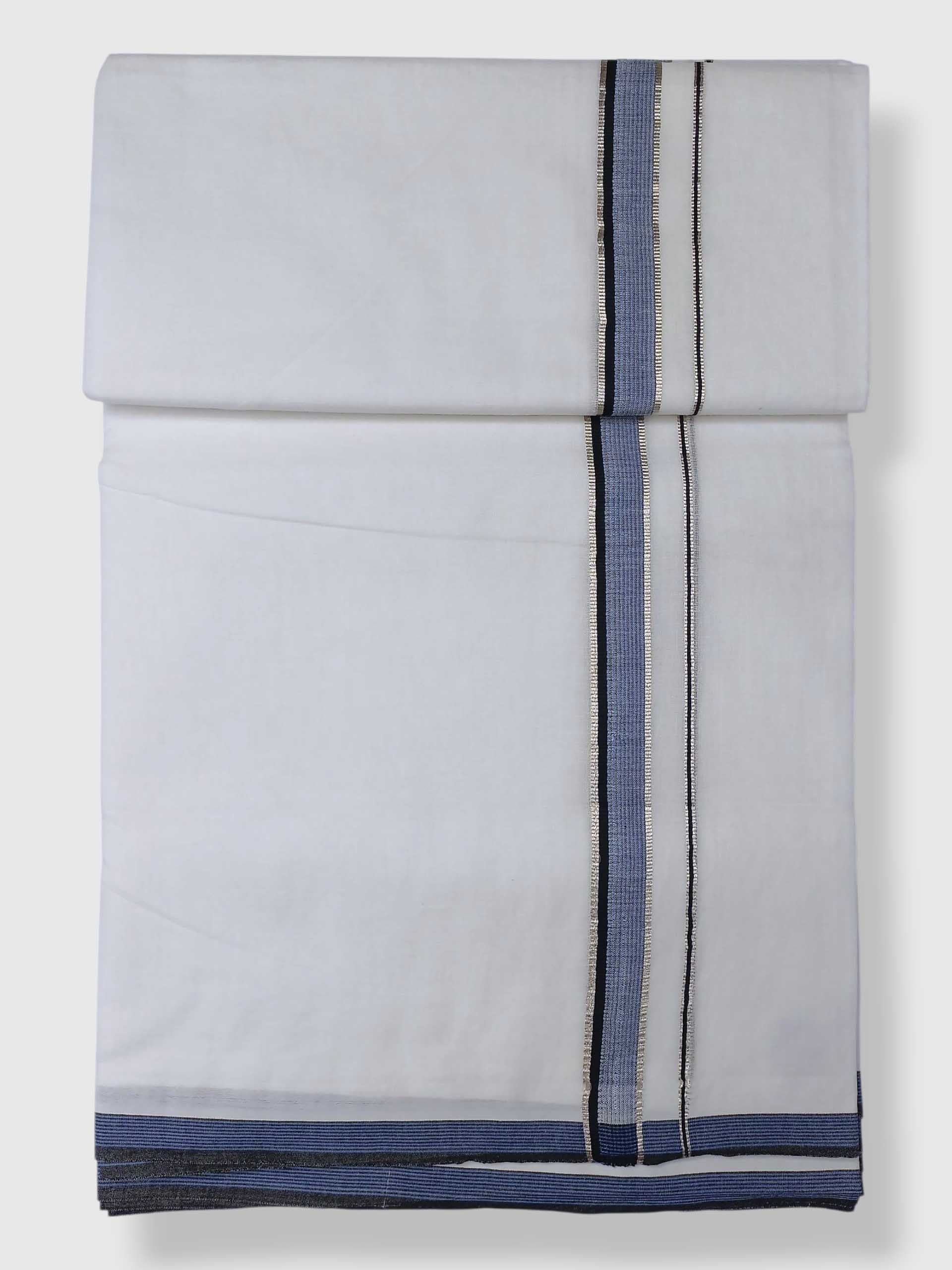 Pure White Cotton Men's Double Dhoti