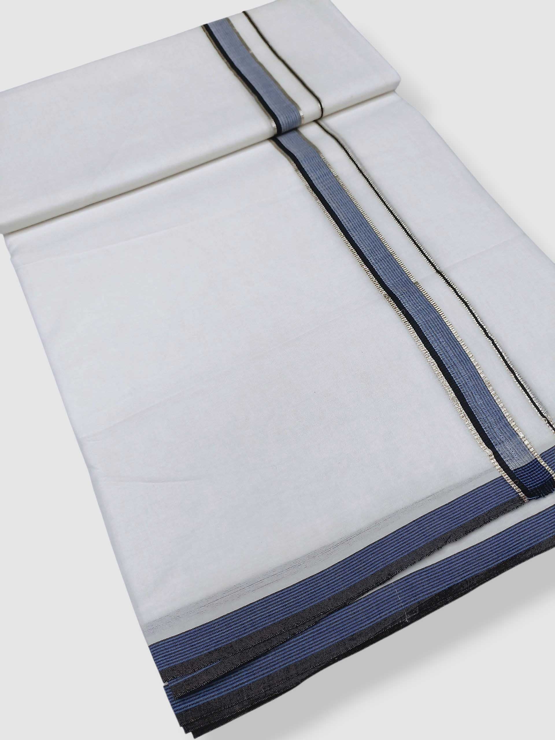 Pure White Cotton Men's Double Dhoti