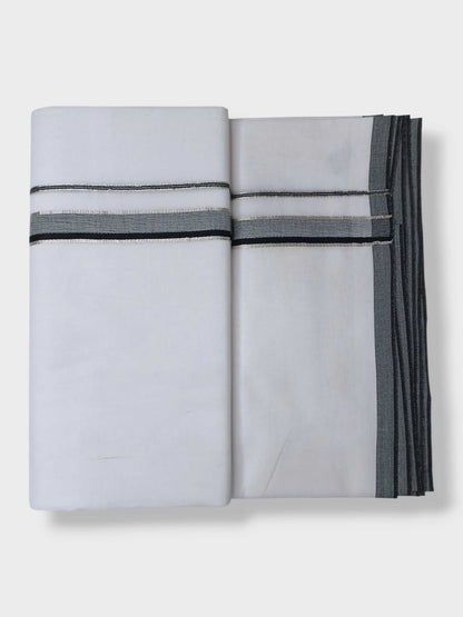 Pure White Cotton Men's Double Dhoti