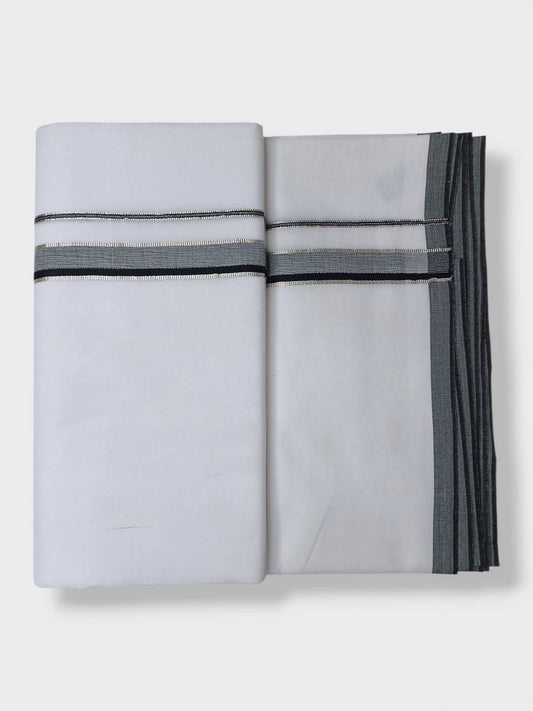 Pure White Cotton Men's Double Dhoti