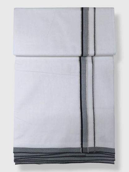 Pure White Cotton Men's Double Dhoti