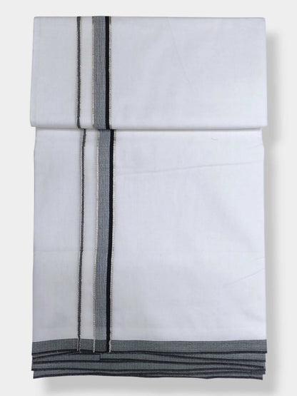 Pure White Cotton Men's Double Dhoti