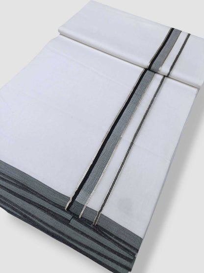 Pure White Cotton Men's Double Dhoti