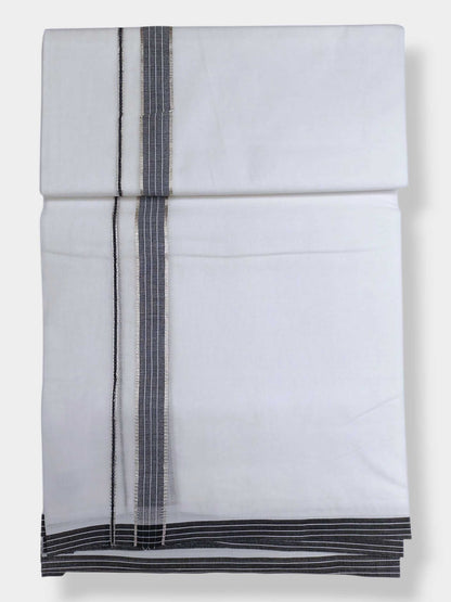 Pure White Cotton Men's Double Dhoti