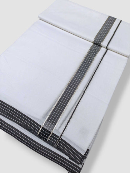 Pure White Cotton Men's Double Dhoti