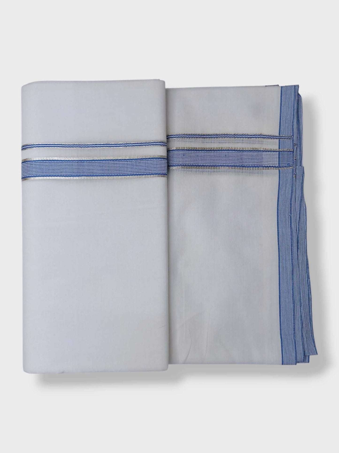 Pure White Cotton Men's Double Dhoti