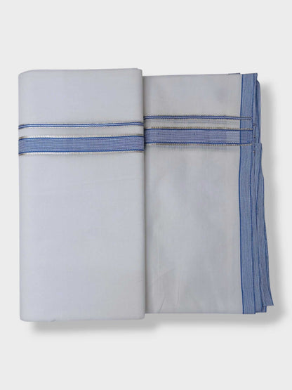 Pure White Cotton Men's Double Dhoti