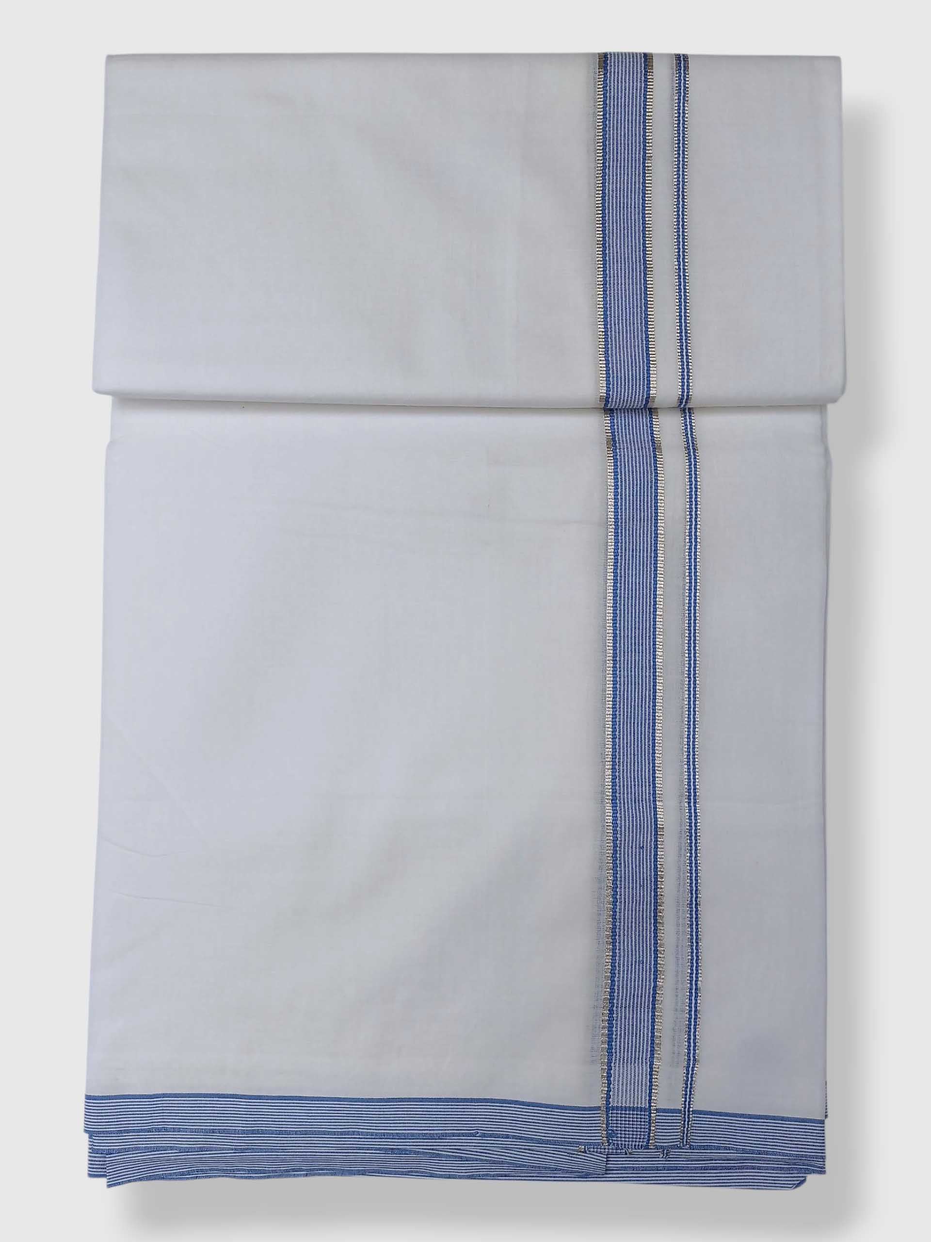 Pure White Cotton Men's Double Dhoti