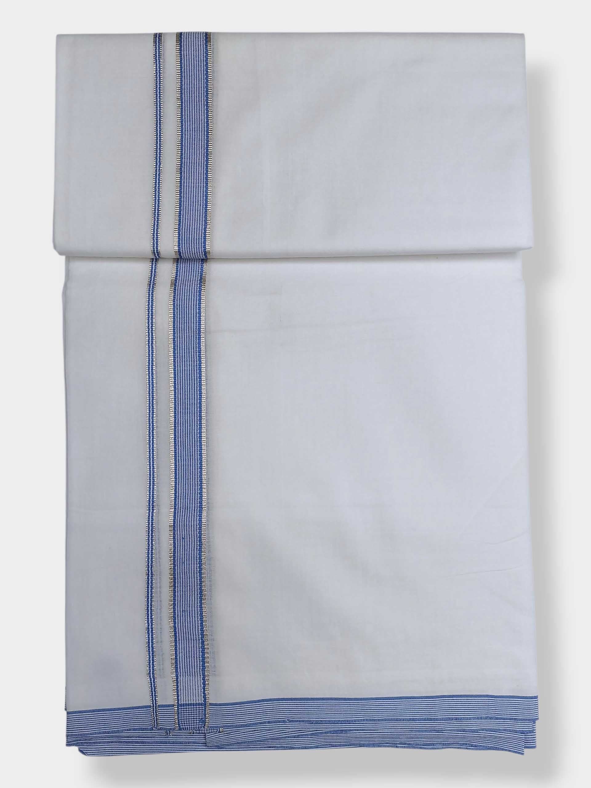 Pure White Cotton Men's Double Dhoti