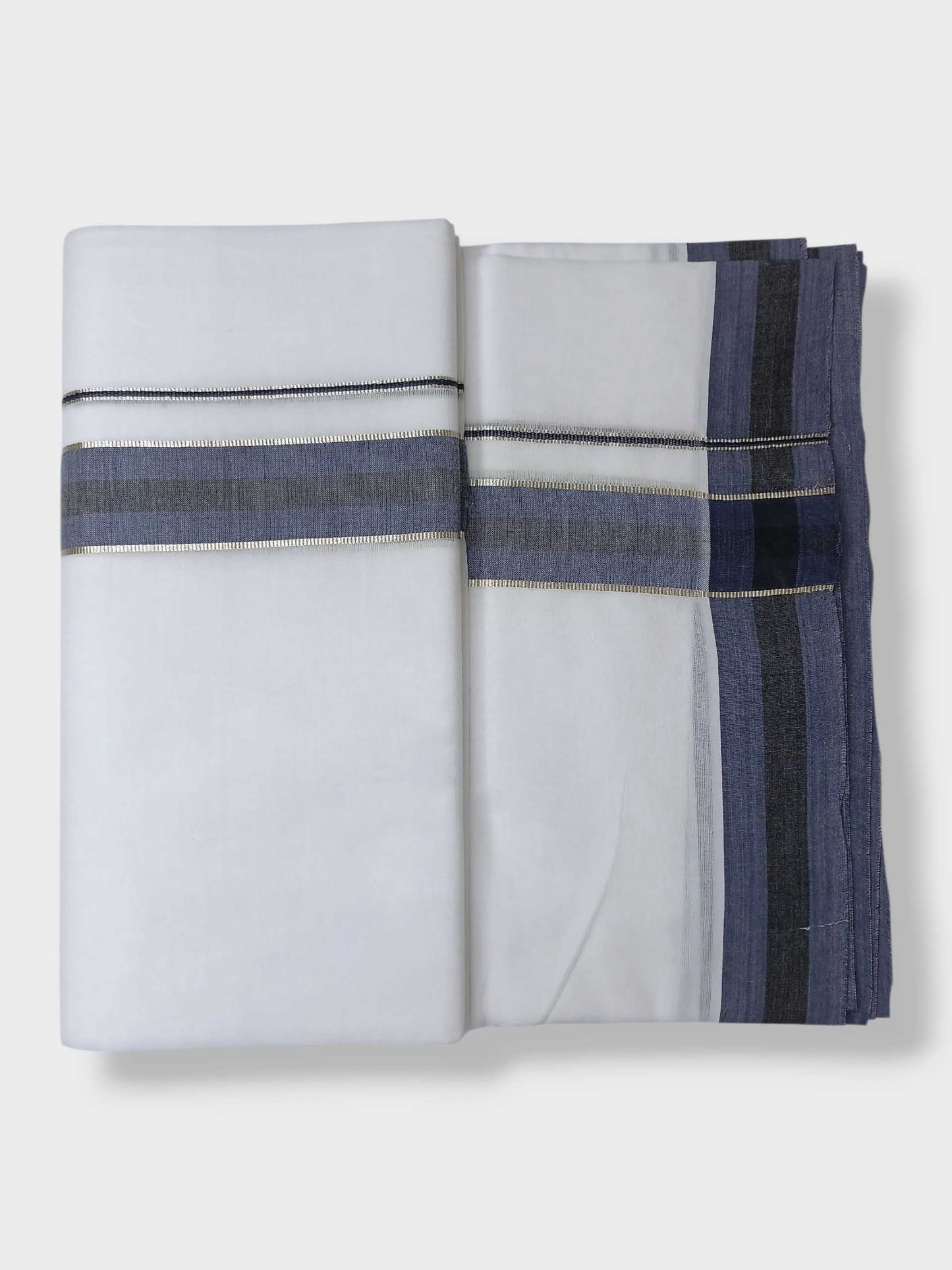 Pure White Cotton Men's Double Dhoti