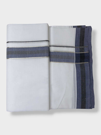 Pure White Cotton Men's Double Dhoti