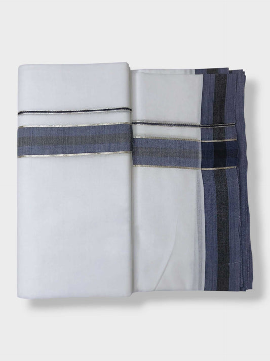 Pure White Cotton Men's Double Dhoti