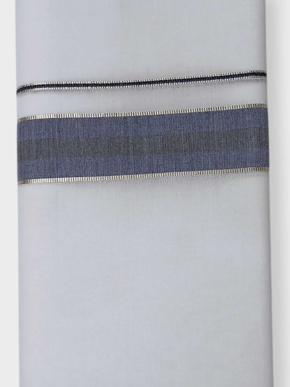 Pure White Cotton Men's Double Dhoti