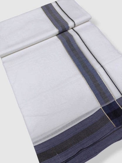 Pure White Cotton Men's Double Dhoti