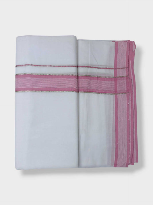 Pure White Cotton Men's Double Dhoti