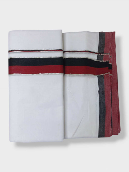 Pure White Cotton Men's Double Dhoti