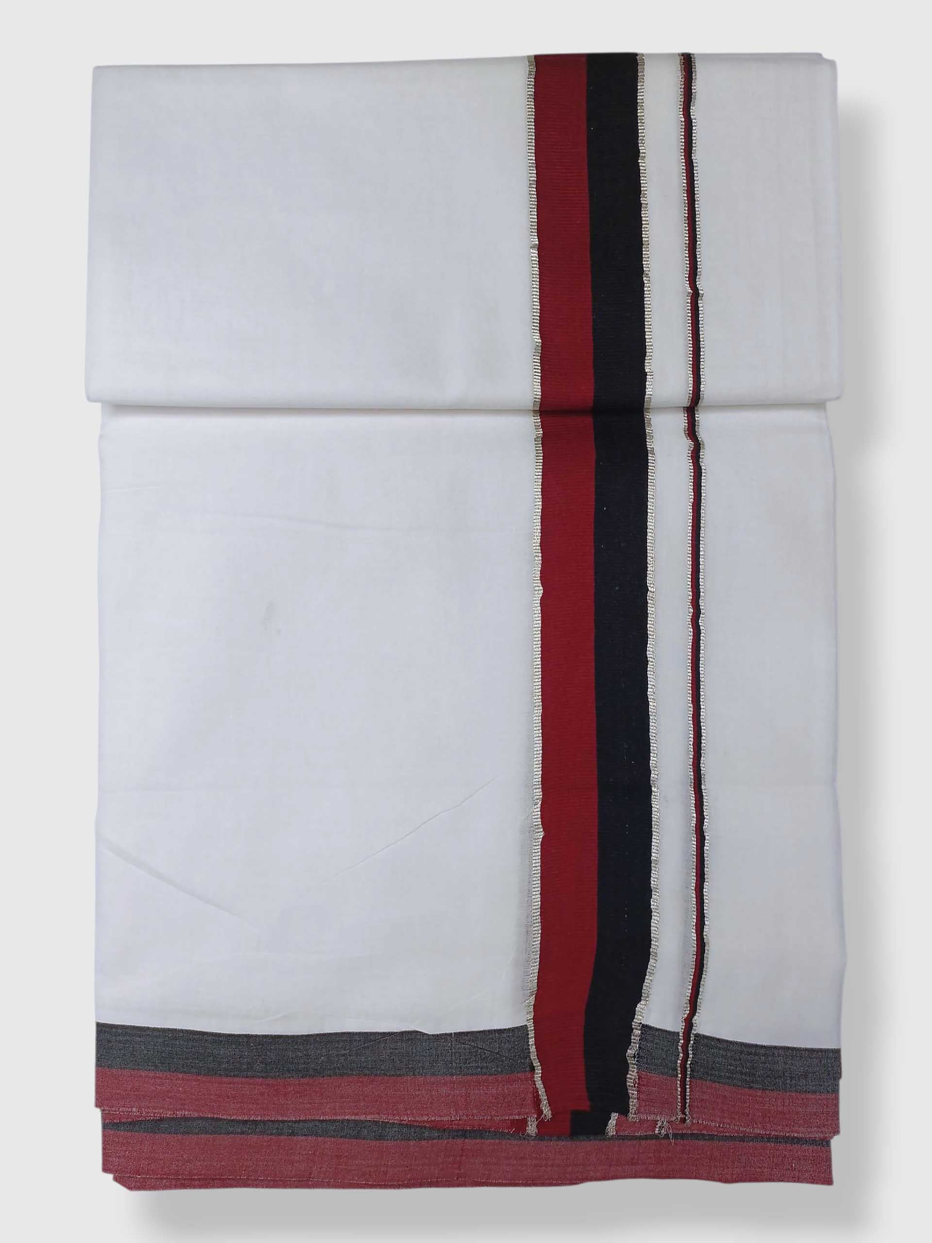 Pure White Cotton Men's Double Dhoti