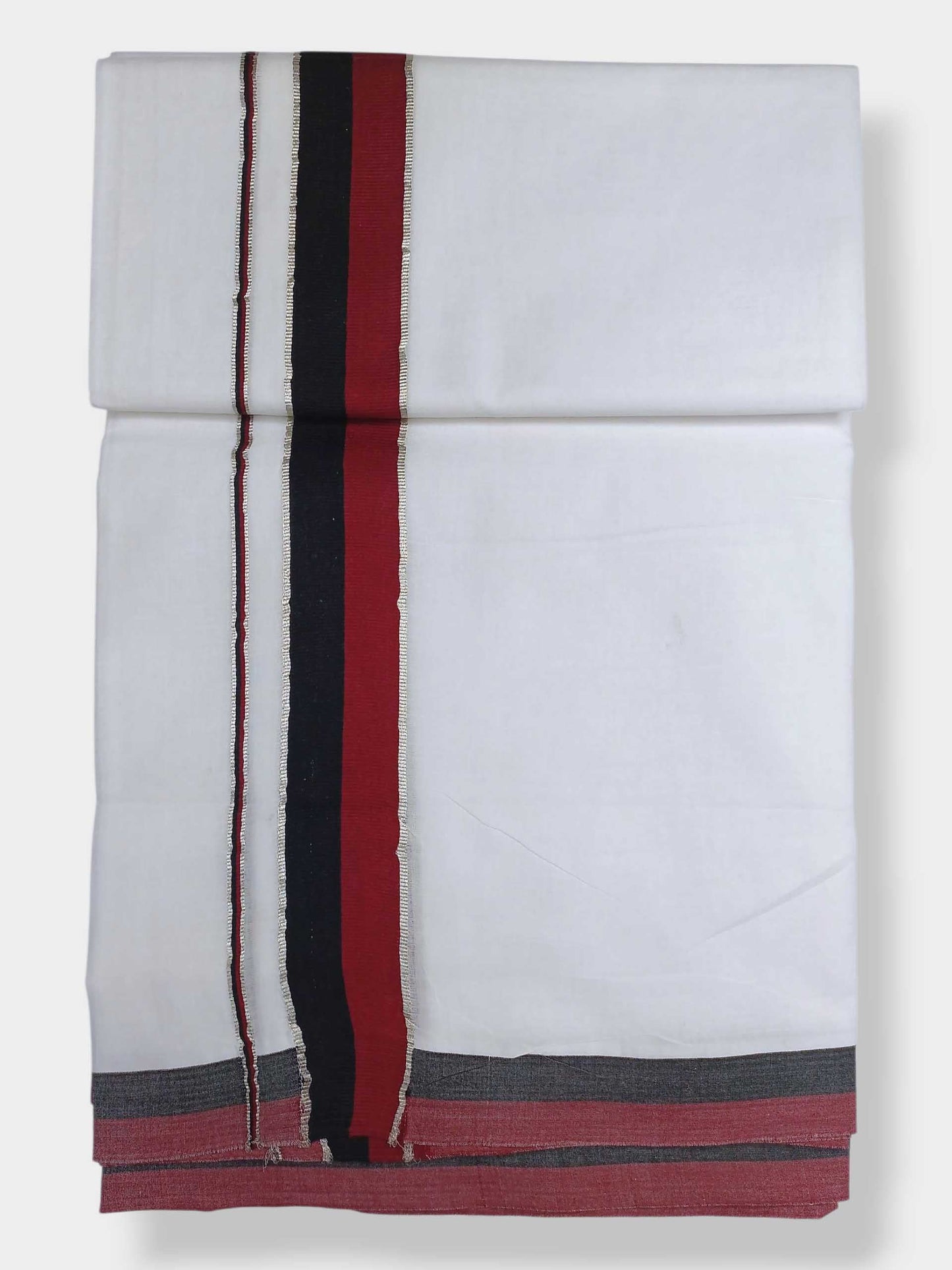 Pure White Cotton Men's Double Dhoti