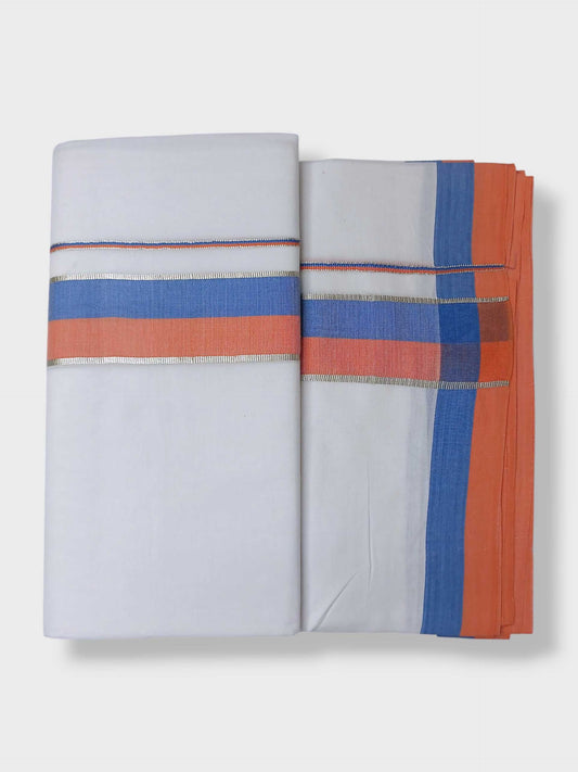 Pure White Cotton Men's Double Dhoti