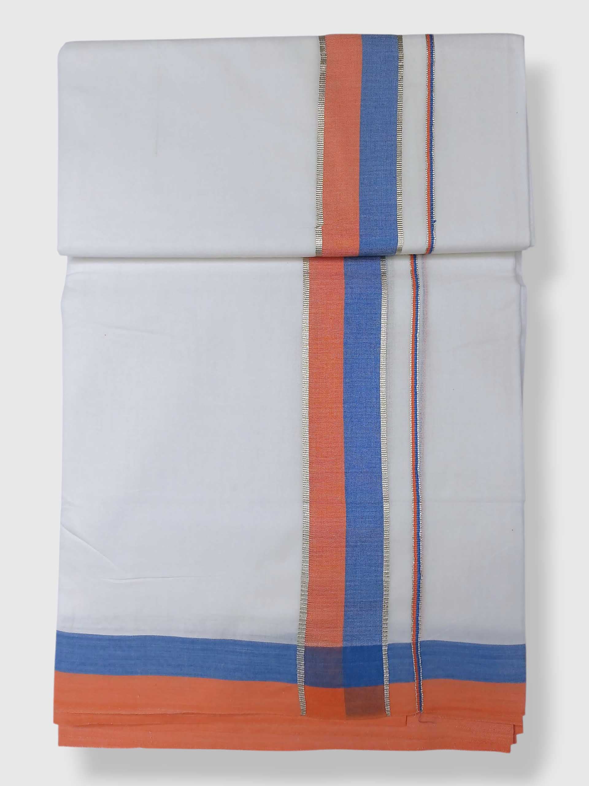 Pure White Cotton Men's Double Dhoti