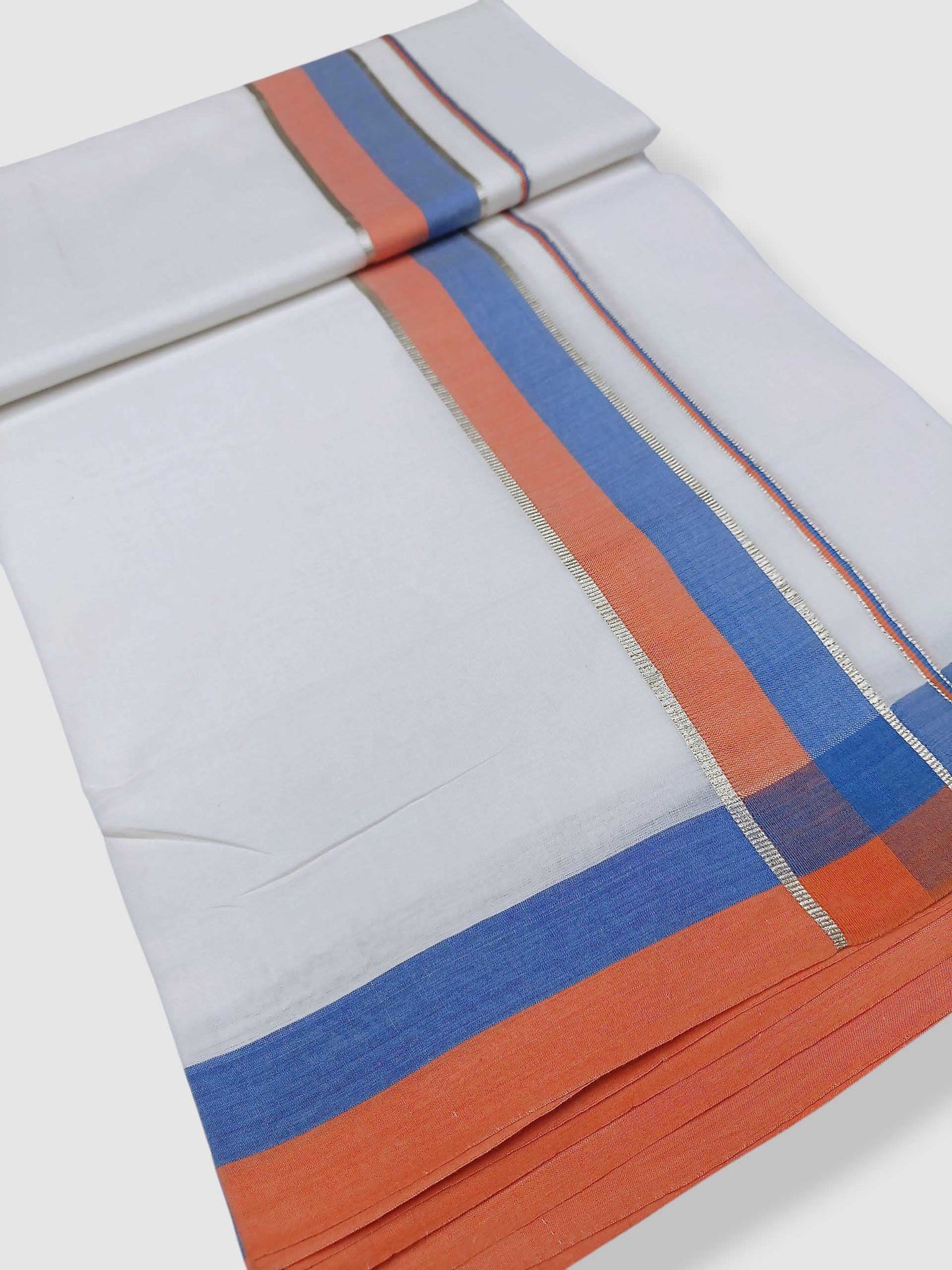 Pure White Cotton Men's Double Dhoti