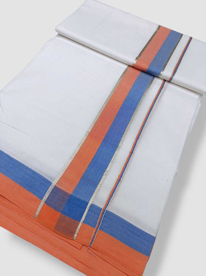 Pure White Cotton Men's Double Dhoti