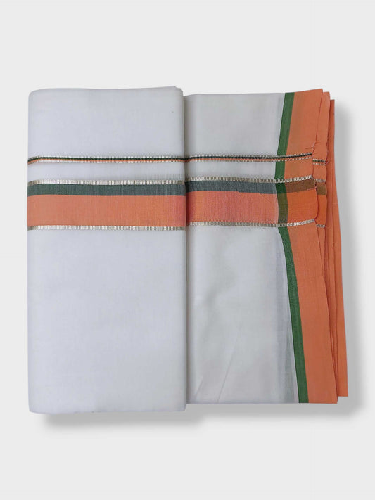 Pure White Cotton Men's Double Dhoti