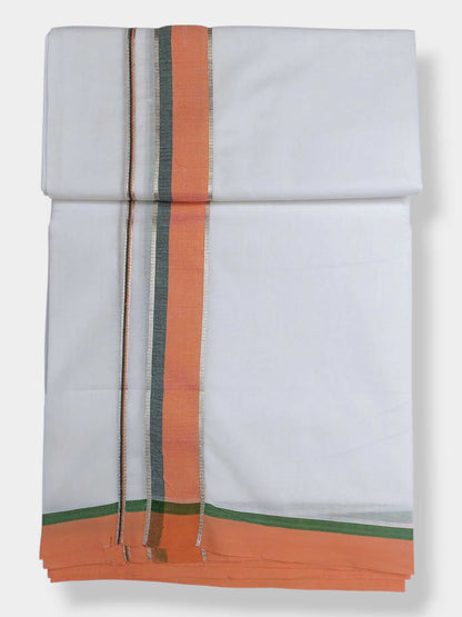 Pure White Cotton Men's Double Dhoti