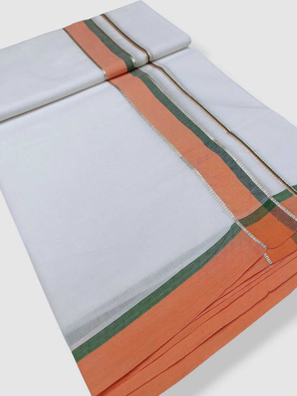 Pure White Cotton Men's Double Dhoti