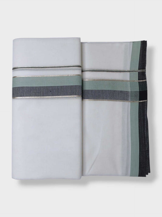 Pure White Cotton Men's Double Dhoti