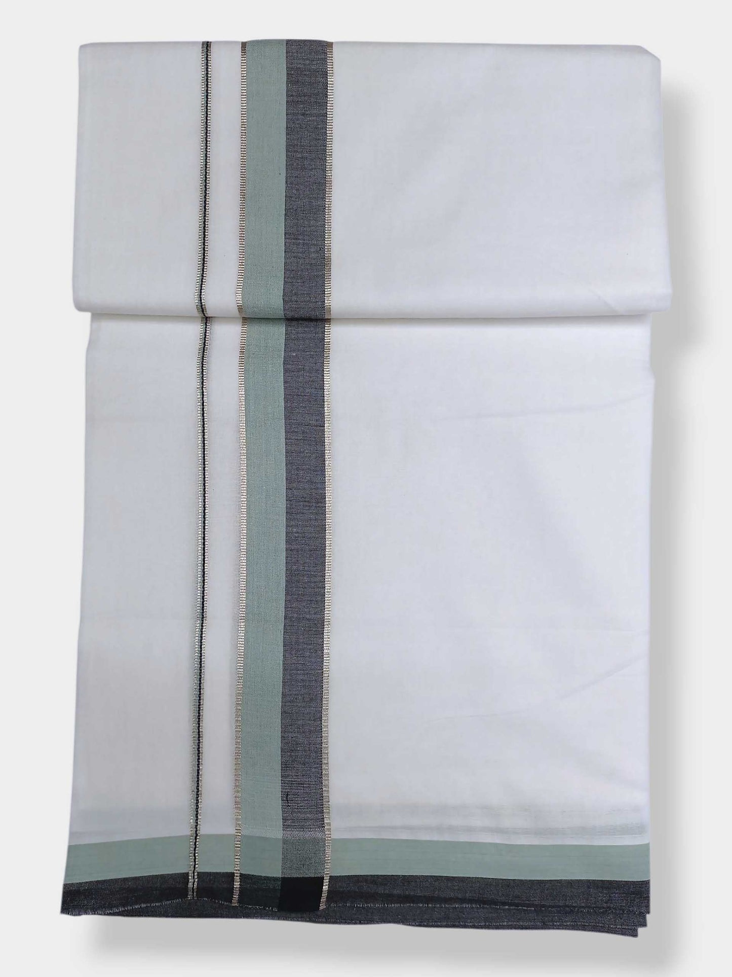 Pure White Cotton Men's Double Dhoti