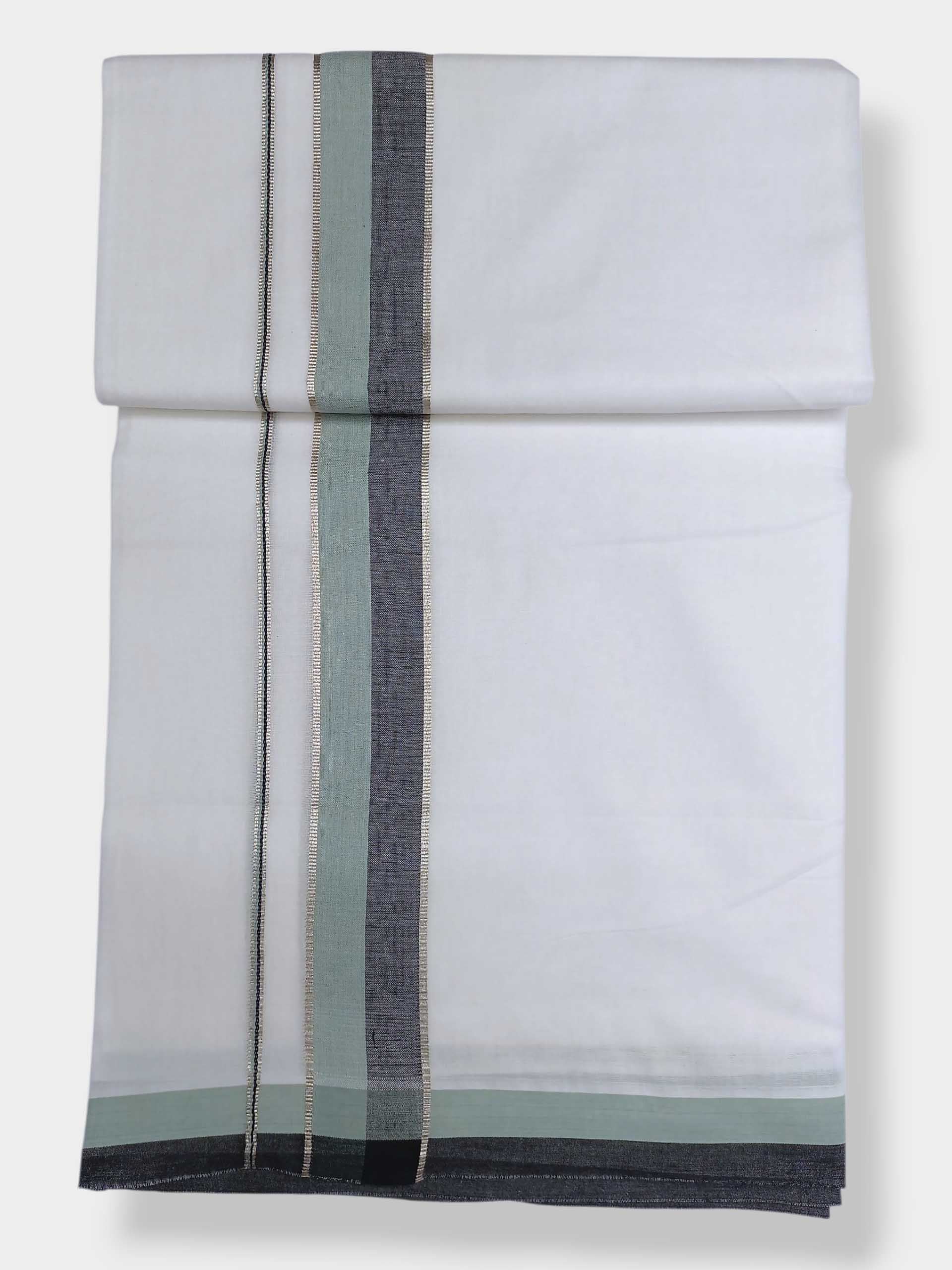 Pure White Cotton Men's Double Dhoti