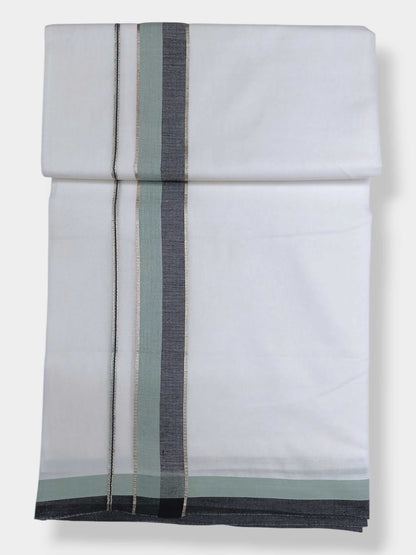 Pure White Cotton Men's Double Dhoti