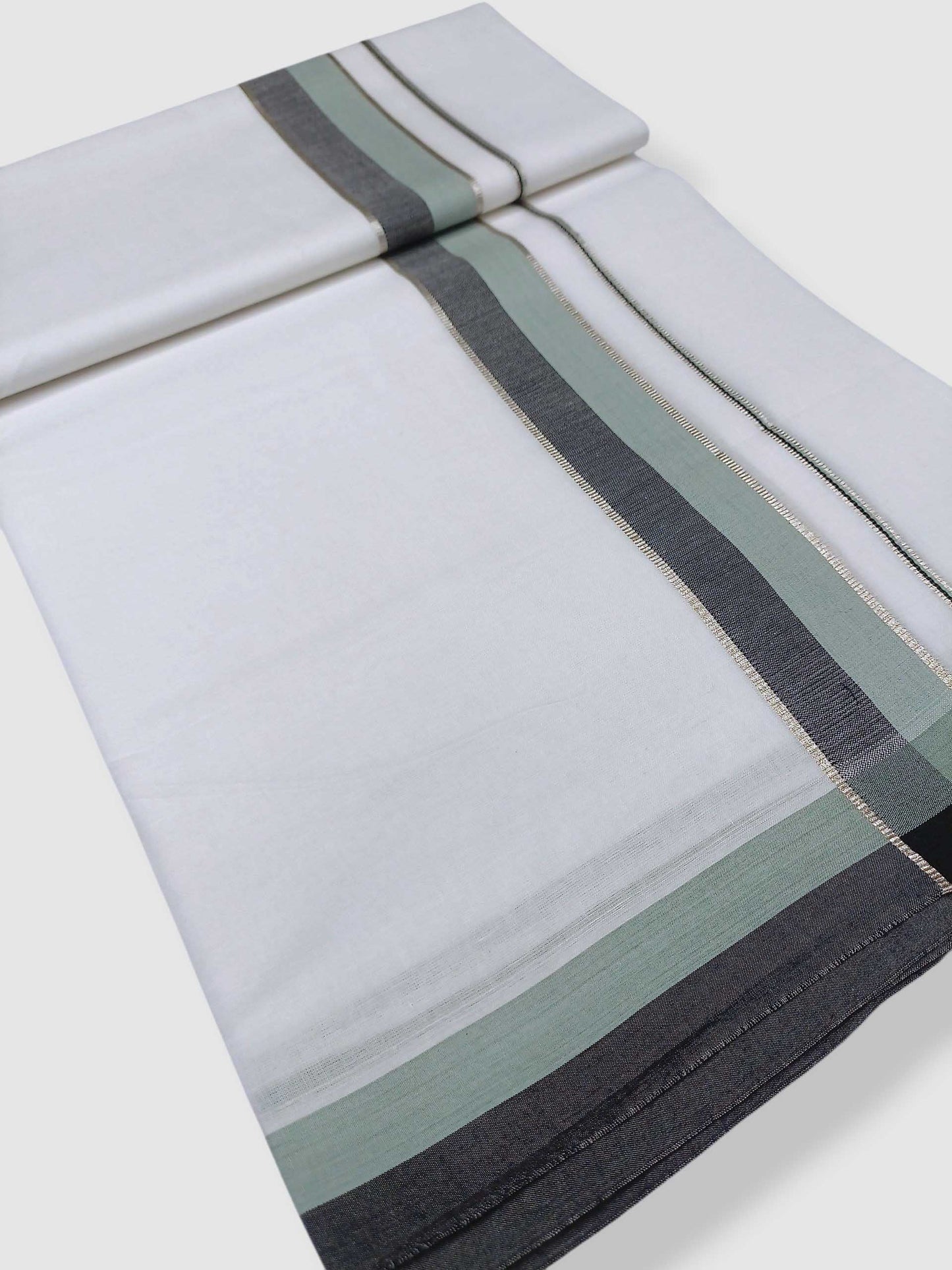 Pure White Cotton Men's Double Dhoti