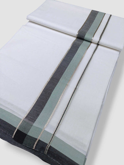 Pure White Cotton Men's Double Dhoti