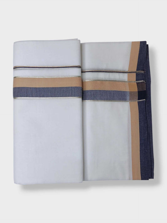 Pure White Cotton Men's Double Dhoti