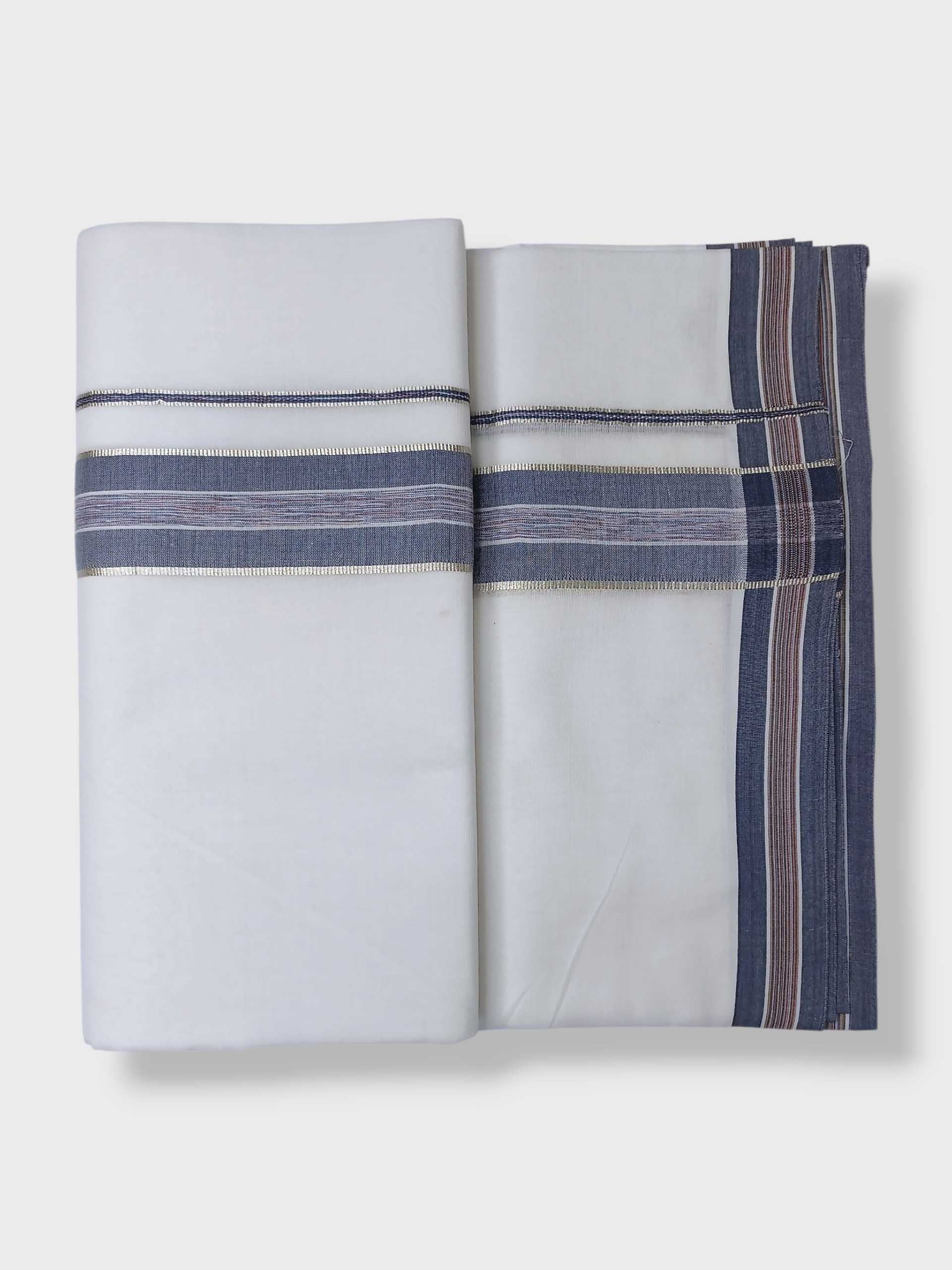 Pure White Cotton Men's Double Dhoti