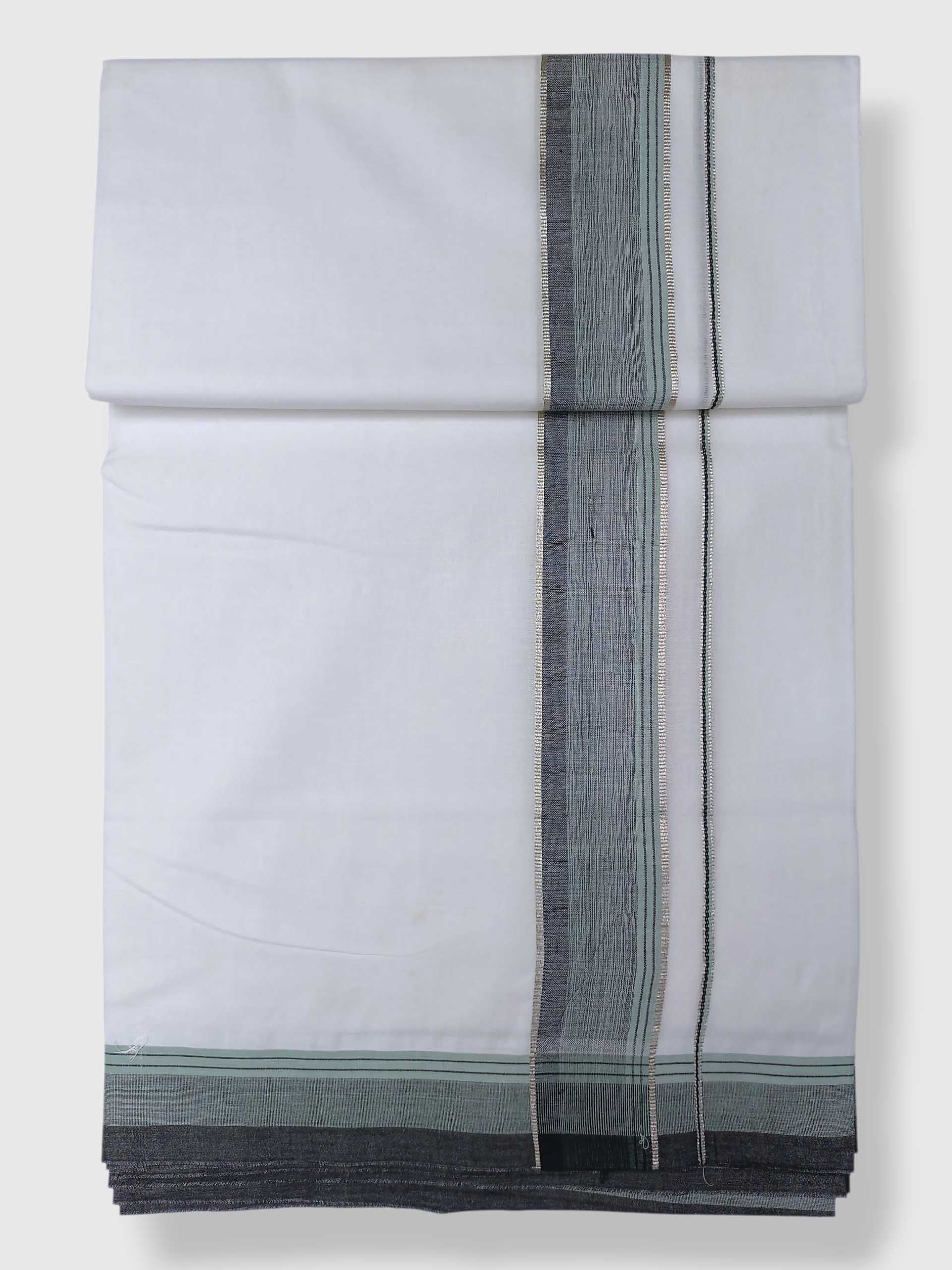 Pure White Cotton Men's Double Dhoti