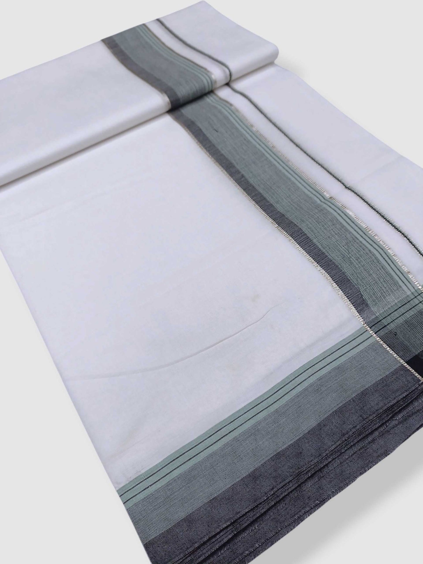 Pure White Cotton Men's Double Dhoti