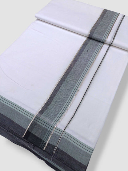 Pure White Cotton Men's Double Dhoti