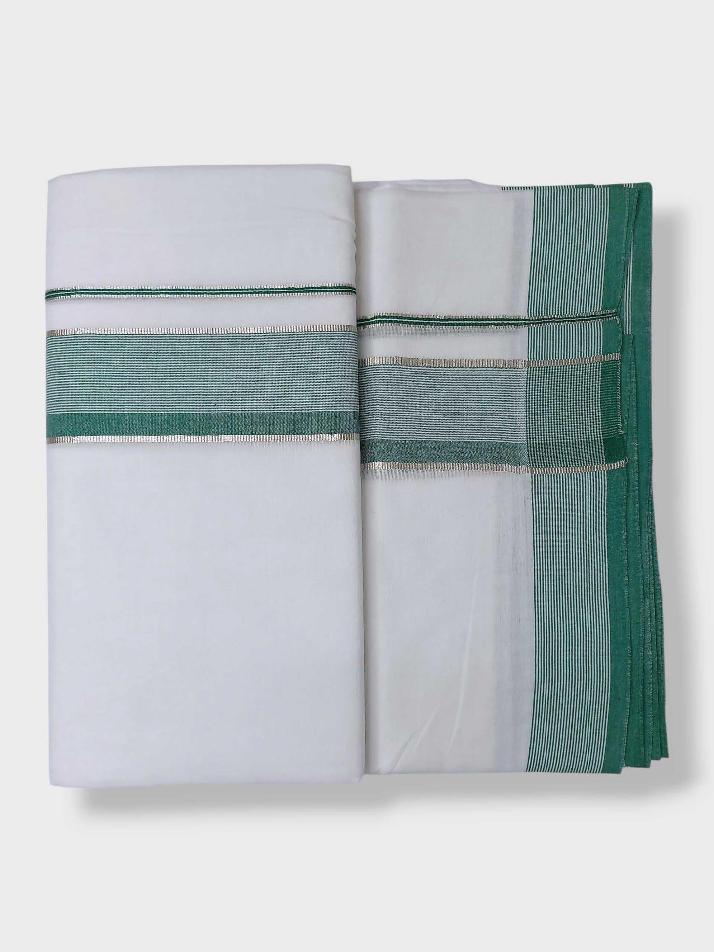 Pure White Cotton Men's Double Dhoti