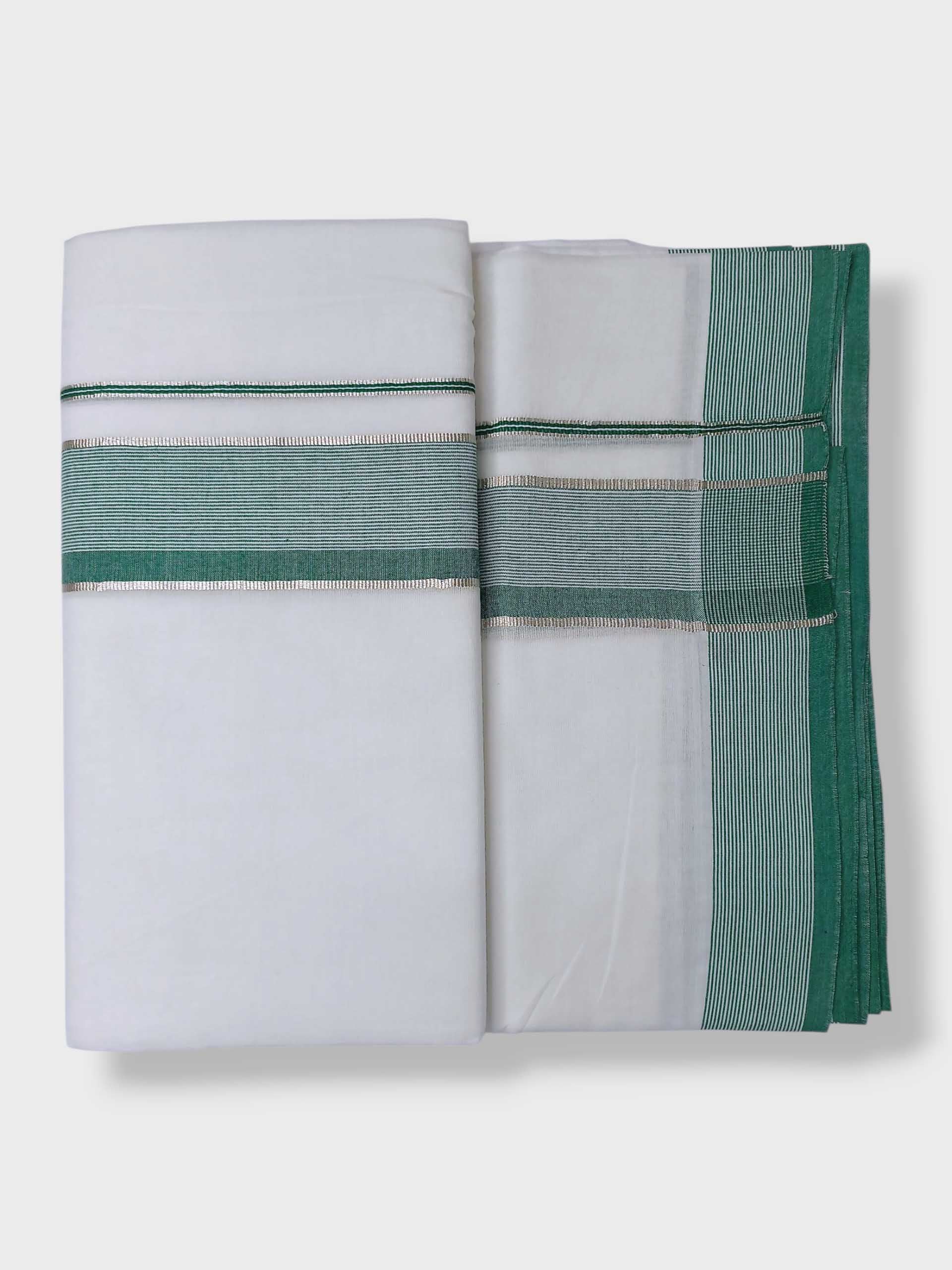 Pure White Cotton Men's Double Dhoti