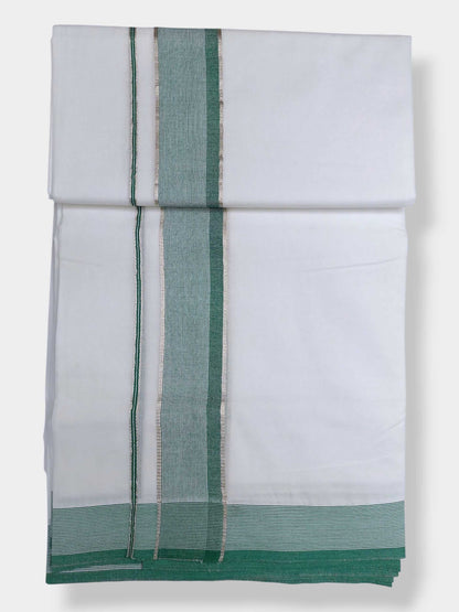 Pure White Cotton Men's Double Dhoti