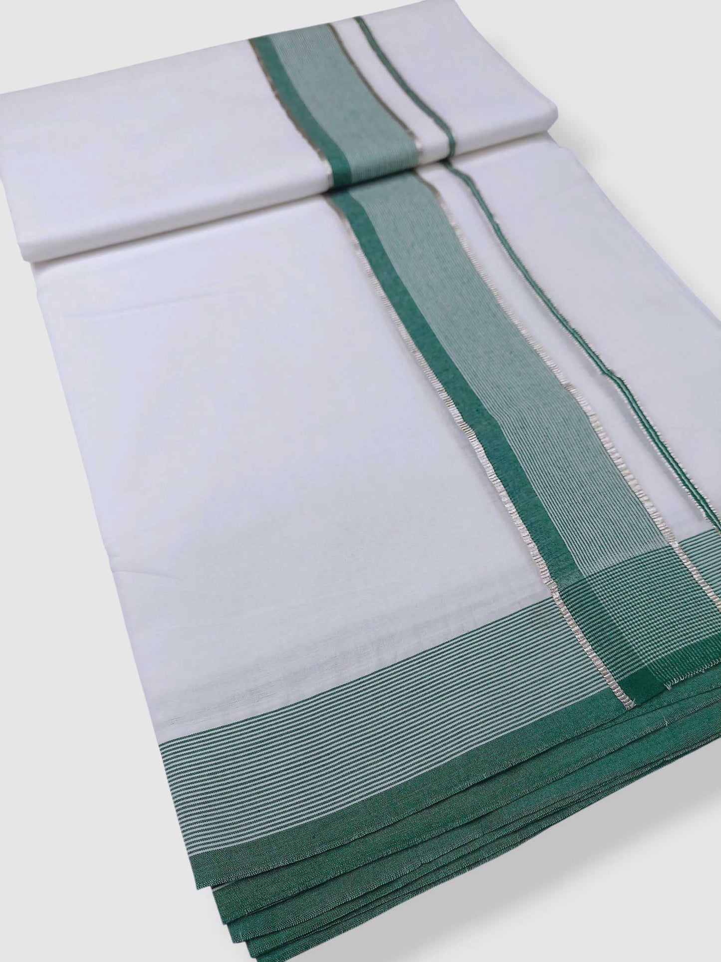 Pure White Cotton Men's Double Dhoti