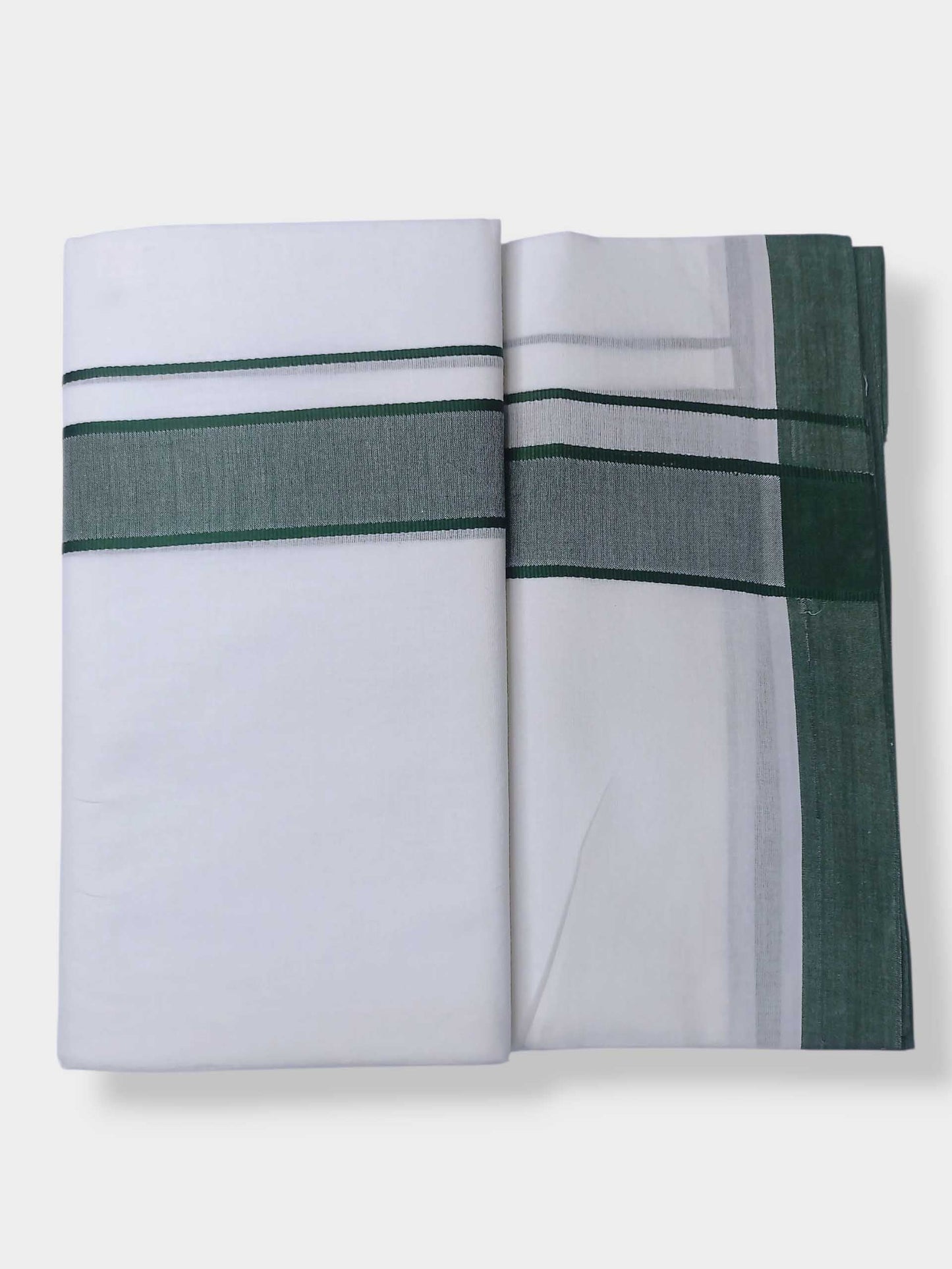 Pure White Cotton Men's Double Dhoti