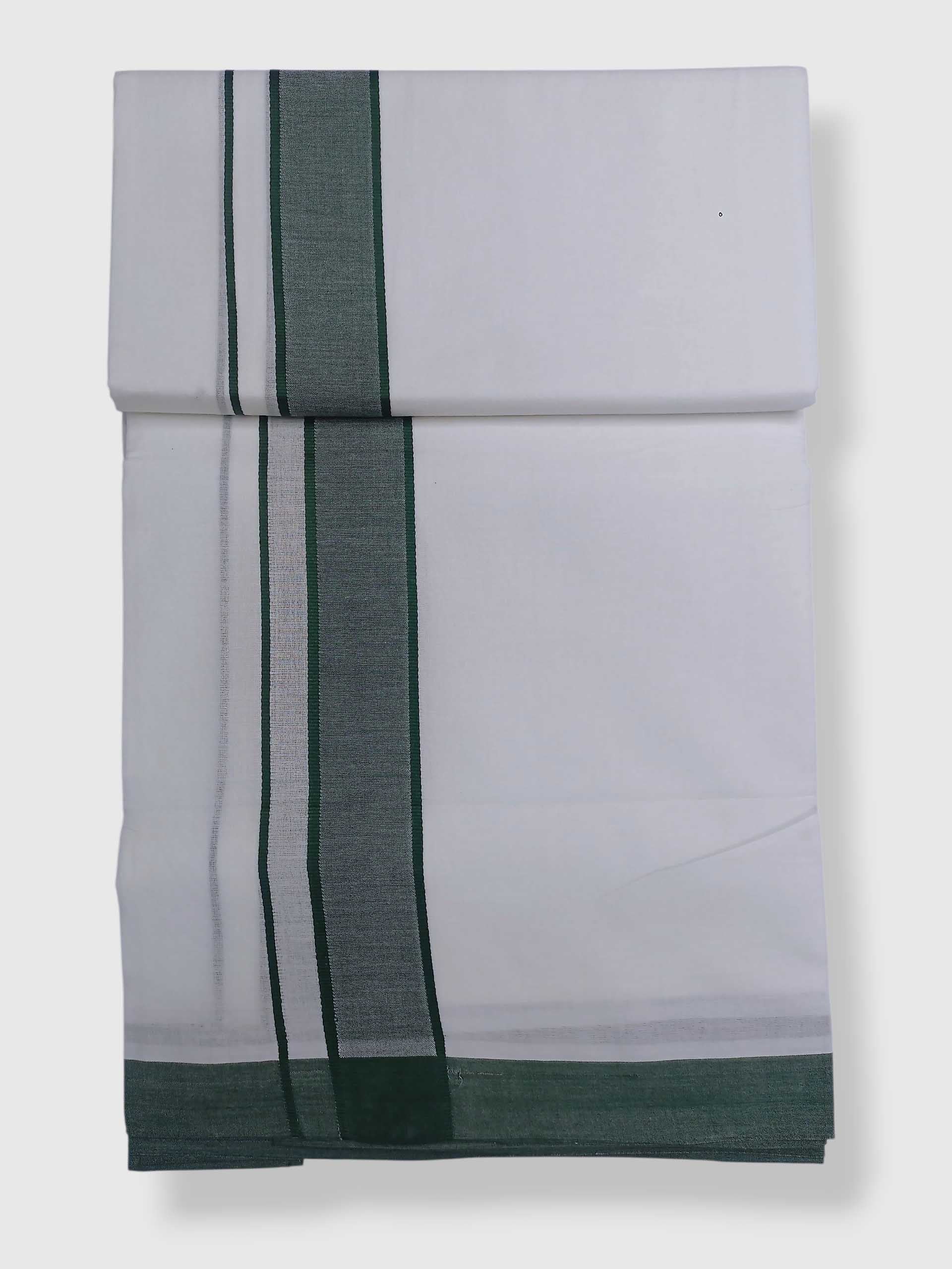 Pure White Cotton Men's Double Dhoti