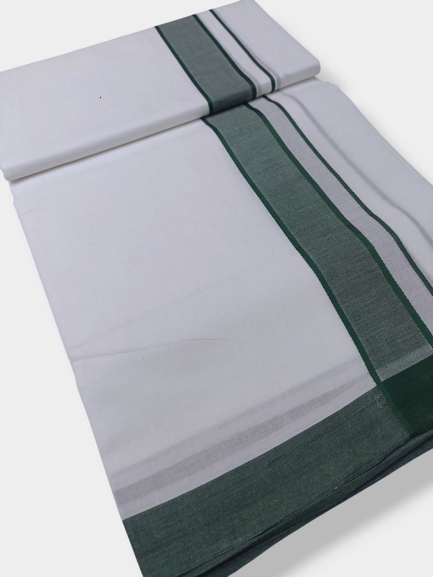 Pure White Cotton Men's Double Dhoti